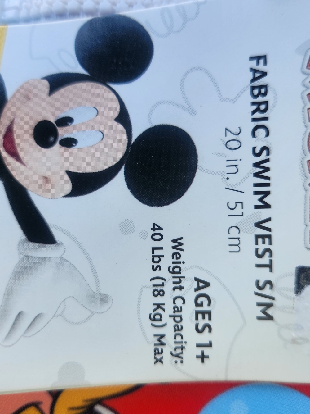 Disney Kids' Mickey Mouse Red Swim Vest with Blue Trim - Picture 3 of 4